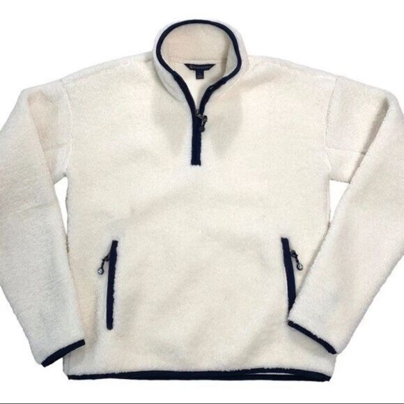 Brooks Brothers Teddy Pile Plush Fleece Half-Zip Pullover in White Women’s XL - Picture 15 of 15